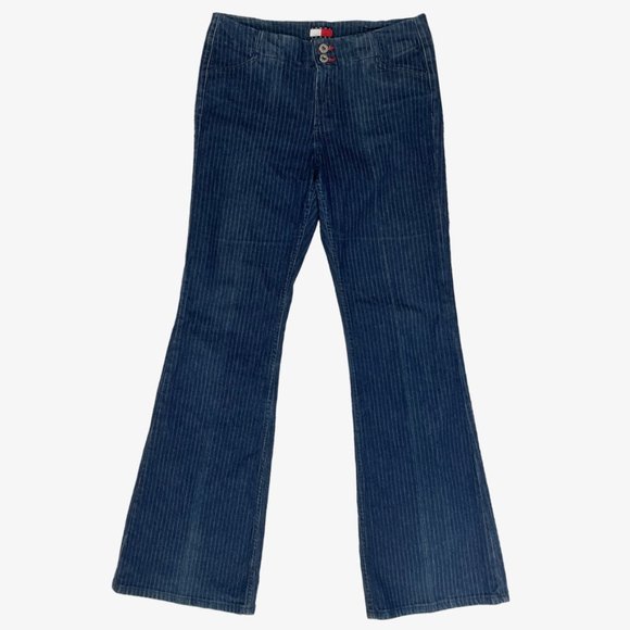 Vintage Pinstripe Tommy Hilfiger Bootcut Jeans - Picture 1 of 5